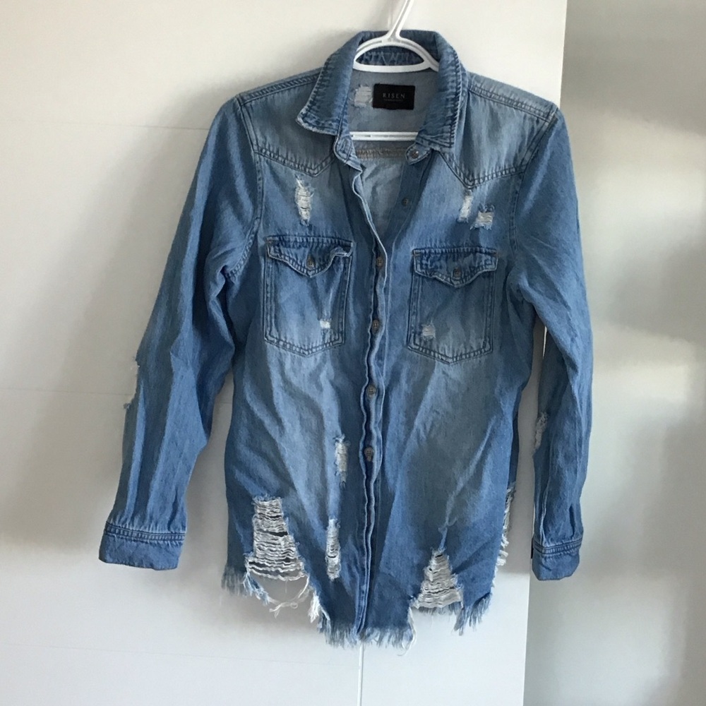 Eden Blue Ripped Denim Jacket